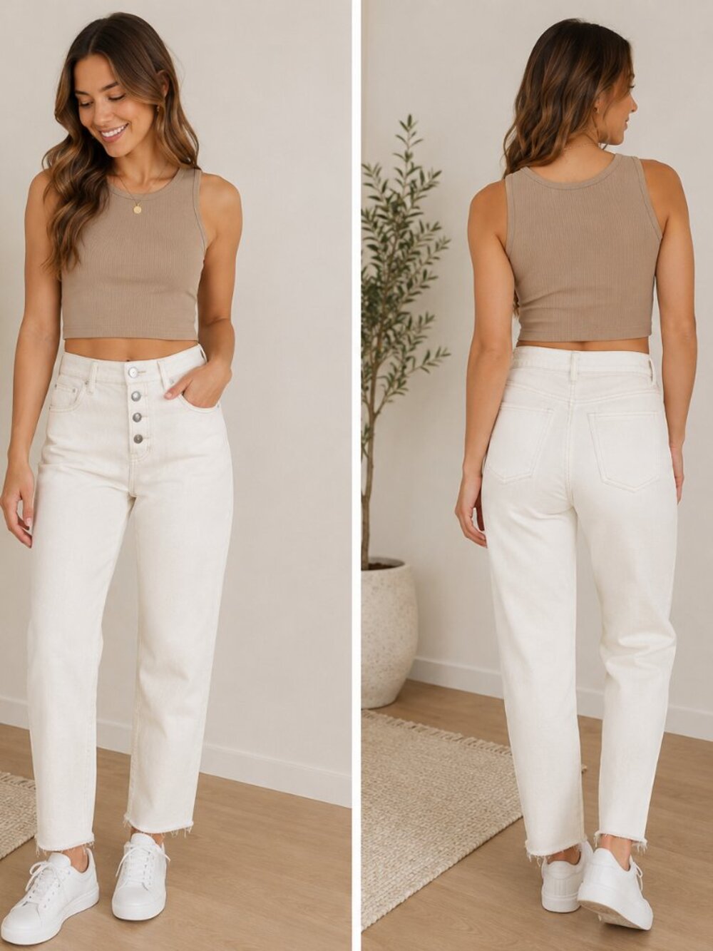 J Crew Off White Straight Cropped Frayed Button Fly Jeans Sz 27